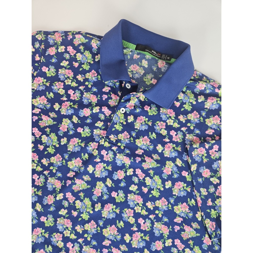 Ralph Lauren RLX Men's Short Sleeve Floral AOP Golf Polo Shirt Large